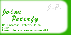 jolan peterfy business card